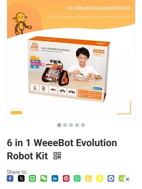 6-in-1 WeeeBot Evolution Robot Kit - Orange